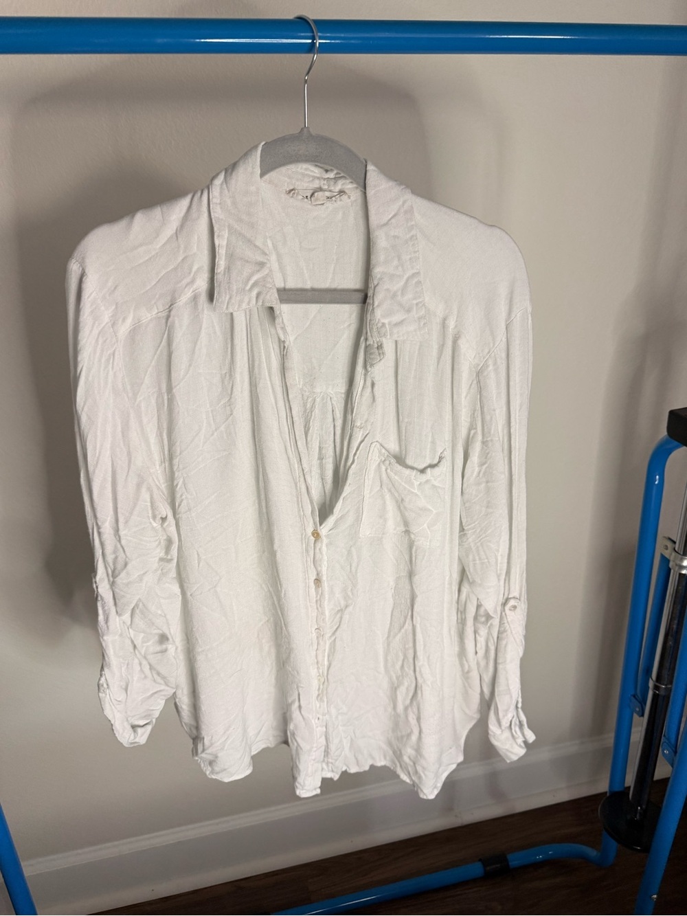 Jane and Delancey White Lightweight Button-Down Shirt